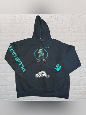 Funimation Black My Hero Academia Deku Graphic Long Sleeve Hoodie in Size Large